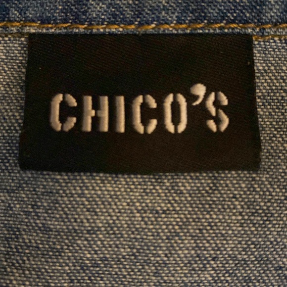 Chicos Sleevless Denim Dress Size 3 - Picture 3 of 5